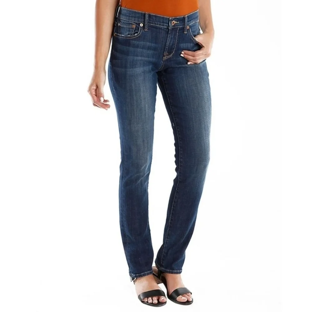 New Lucky Brand Dark Wash Sweet 'N Straight Jeans, Size 4 - Picture 1 of 8